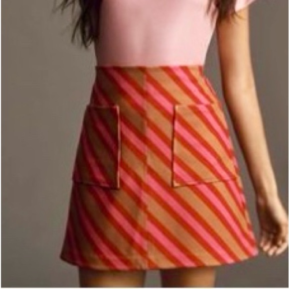 Maeve by Anthropologie Chevron Skirt M EUC